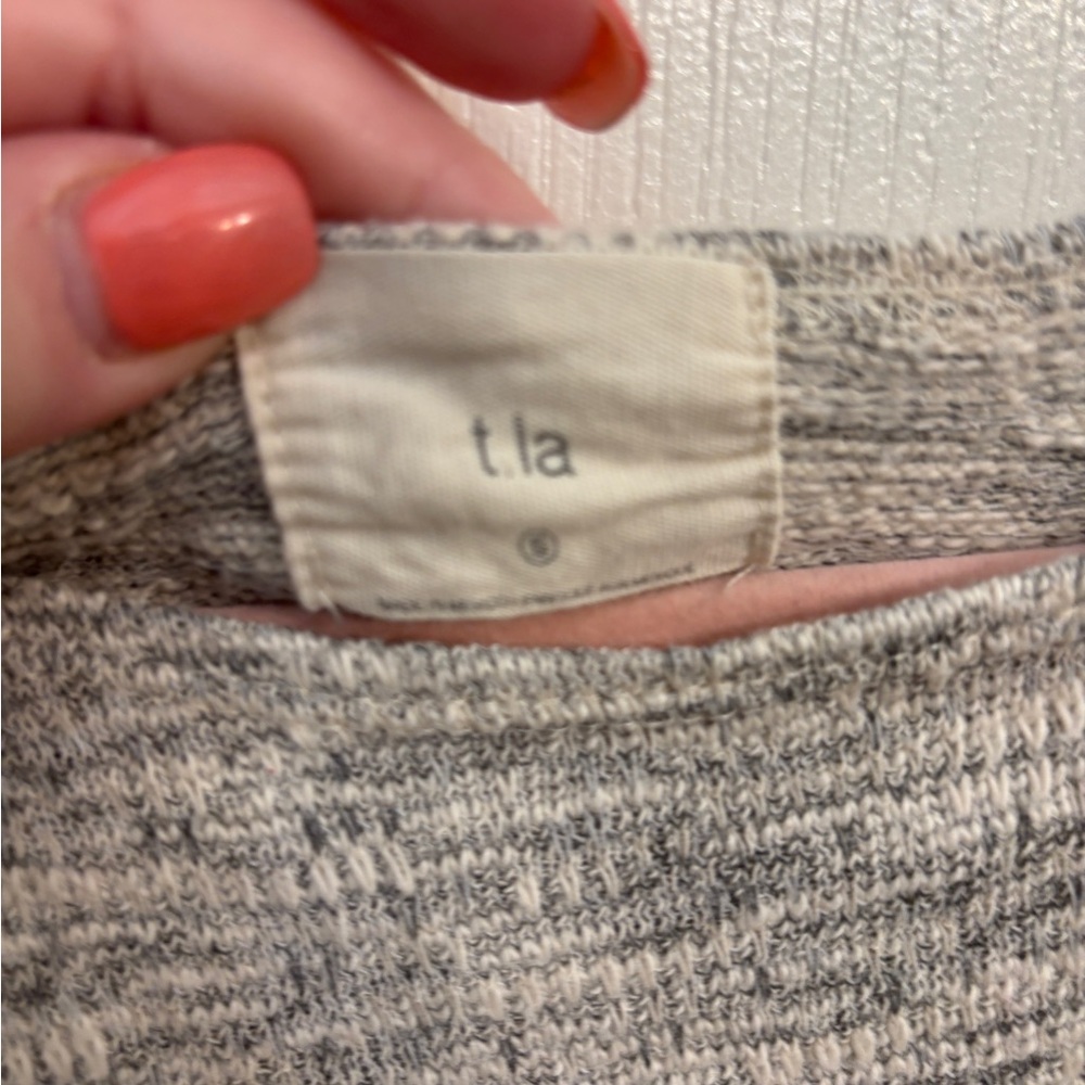 Anthropologie T.La Gray Knee Length Sweater Dress Women’s Size Small Front Tie - Picture 4 of 12